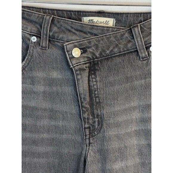 MADEWELL Curvy 90s Straight Jeans Women Petite 31P Gray Crossover Waist Denim - Picture 6 of 15